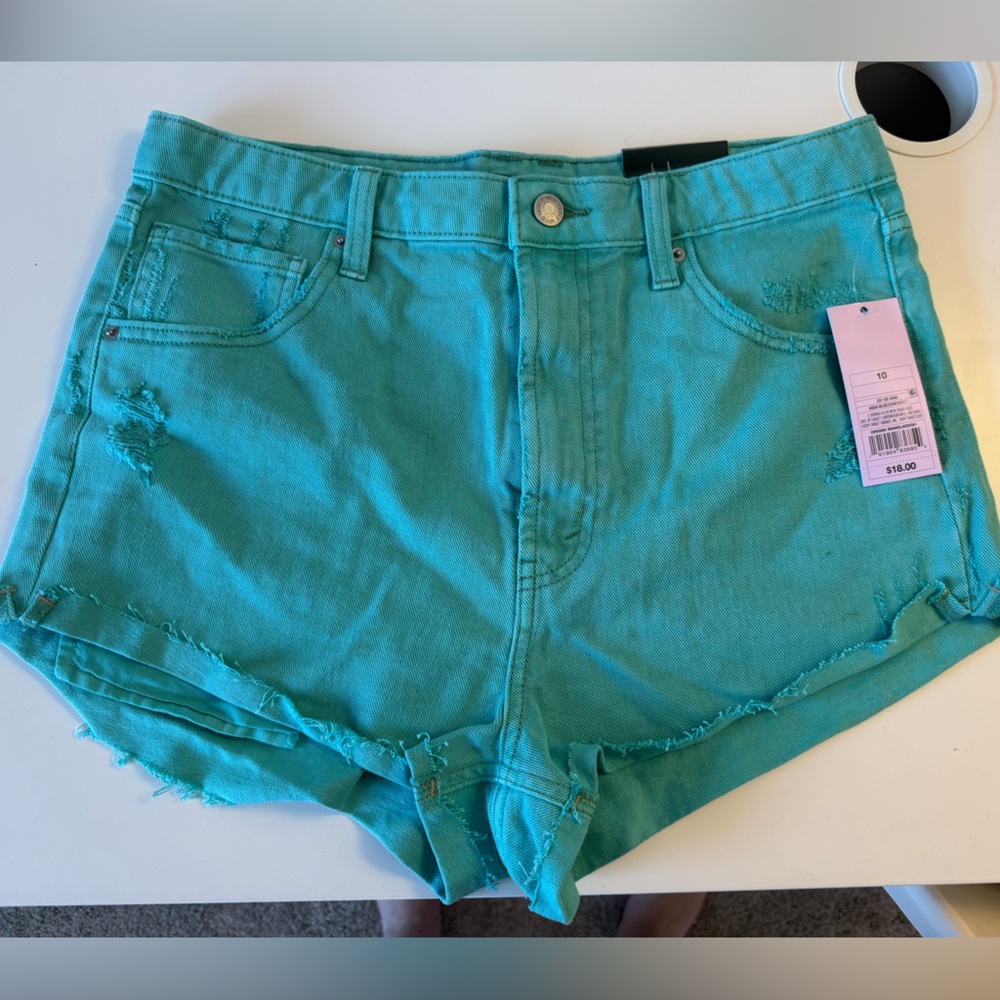 Wild Fable Teal Distressed Shorts